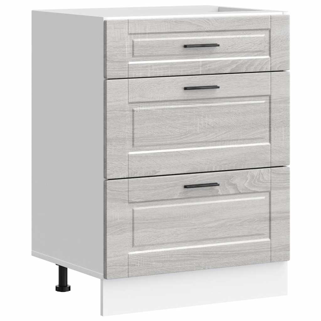 vidaXL Kitchen Base Cabinet Porto Grey Sonoma Engineered Wood