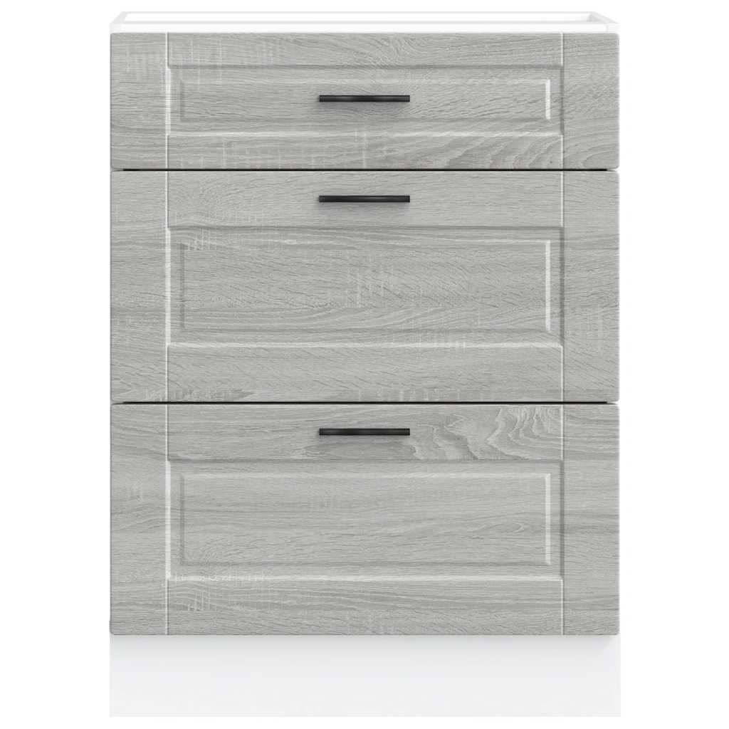 vidaXL Kitchen Base Cabinet Porto Grey Sonoma Engineered Wood