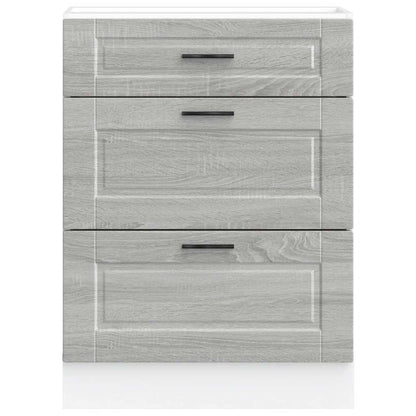 vidaXL Kitchen Base Cabinet Porto Grey Sonoma Engineered Wood