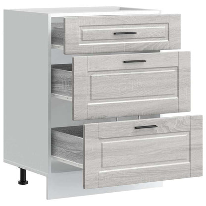 vidaXL Kitchen Base Cabinet "Porto" Grey Sonoma Engineered Wood