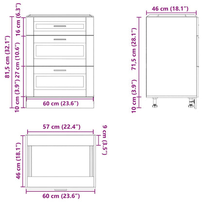 vidaXL Kitchen Base Cabinet Porto Grey Sonoma Engineered Wood
