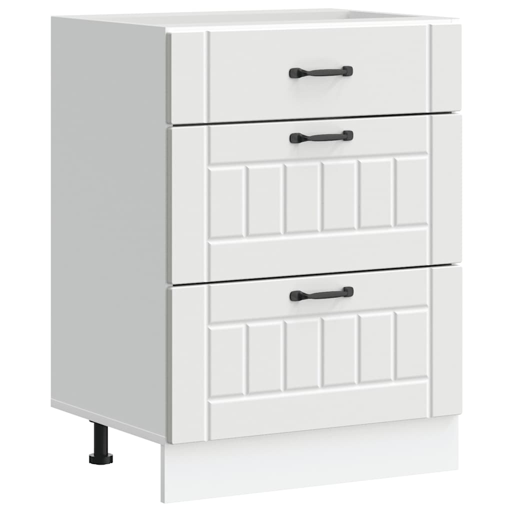 vidaXL Kitchen Base Cabinet Lucca White Engineered Wood