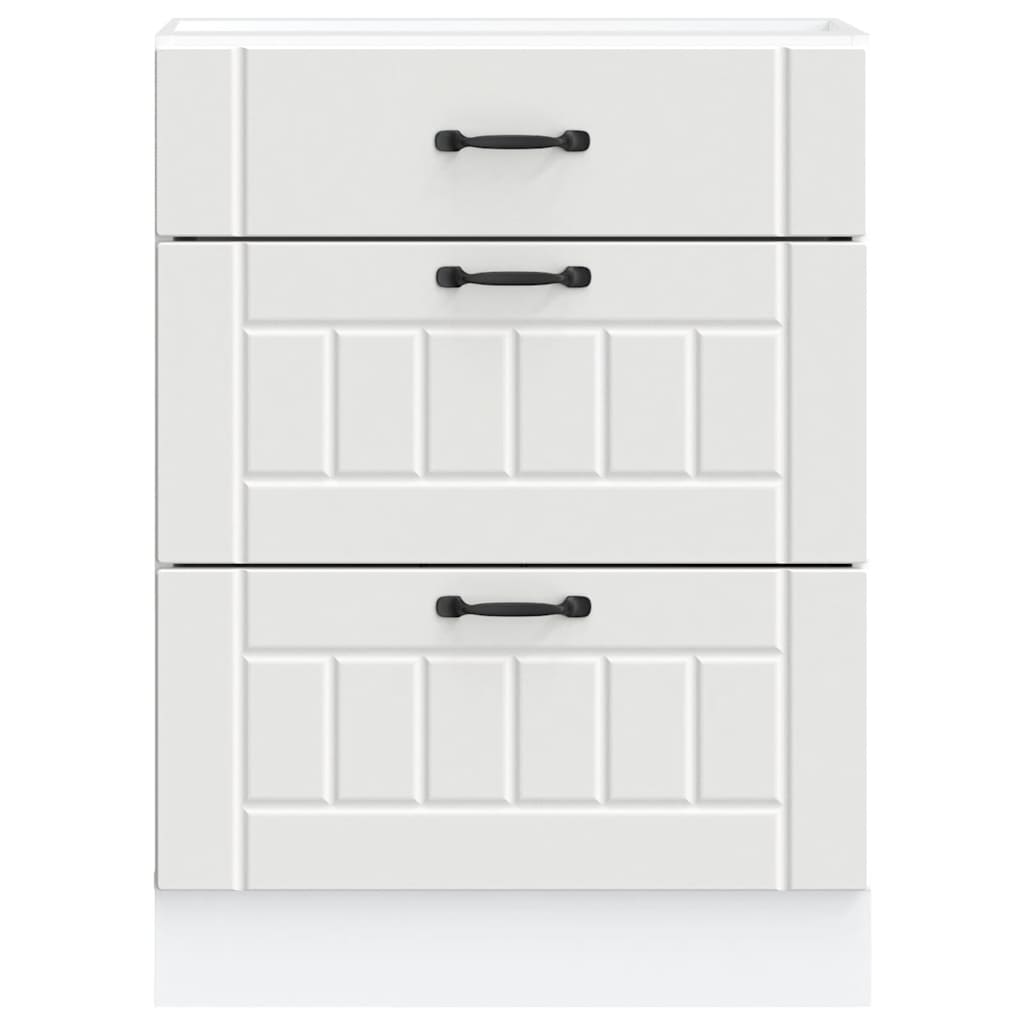 vidaXL Kitchen Base Cabinet Lucca White Engineered Wood