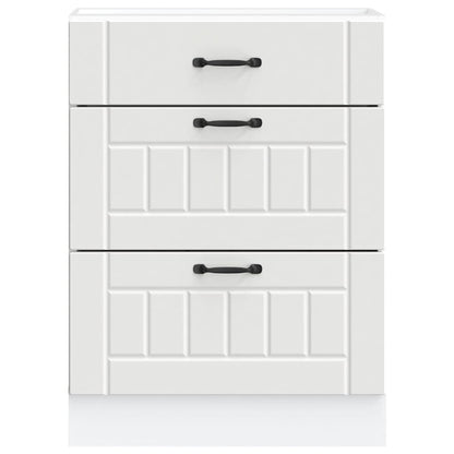 vidaXL Kitchen Base Cabinet Lucca White Engineered Wood