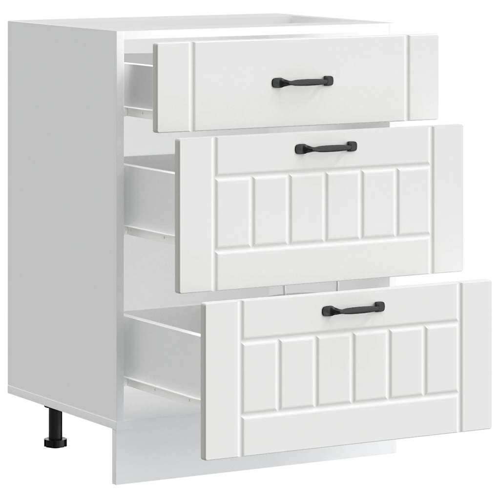 vidaXL Kitchen Base Cabinet Lucca White Engineered Wood