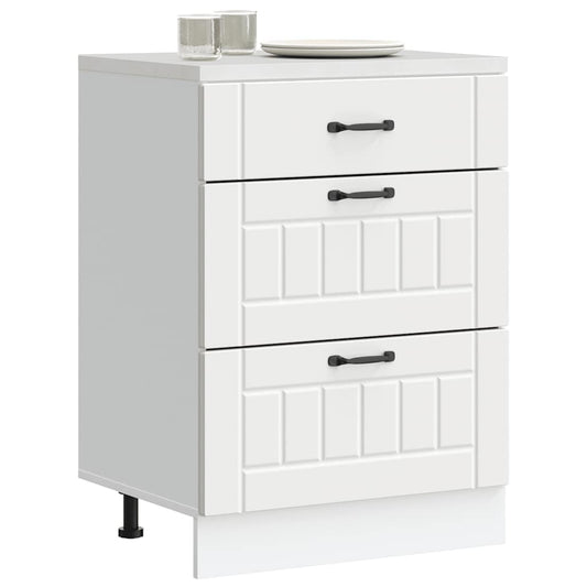vidaXL Kitchen Base Cabinet "Lucca" White Engineered Wood