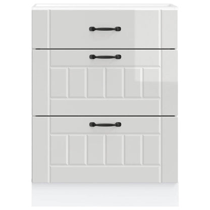 vidaXL Kitchen Base Cabinet "Lucca" High Gloss White Engineered Wood