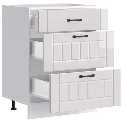vidaXL Kitchen Base Cabinet "Lucca" High Gloss White Engineered Wood