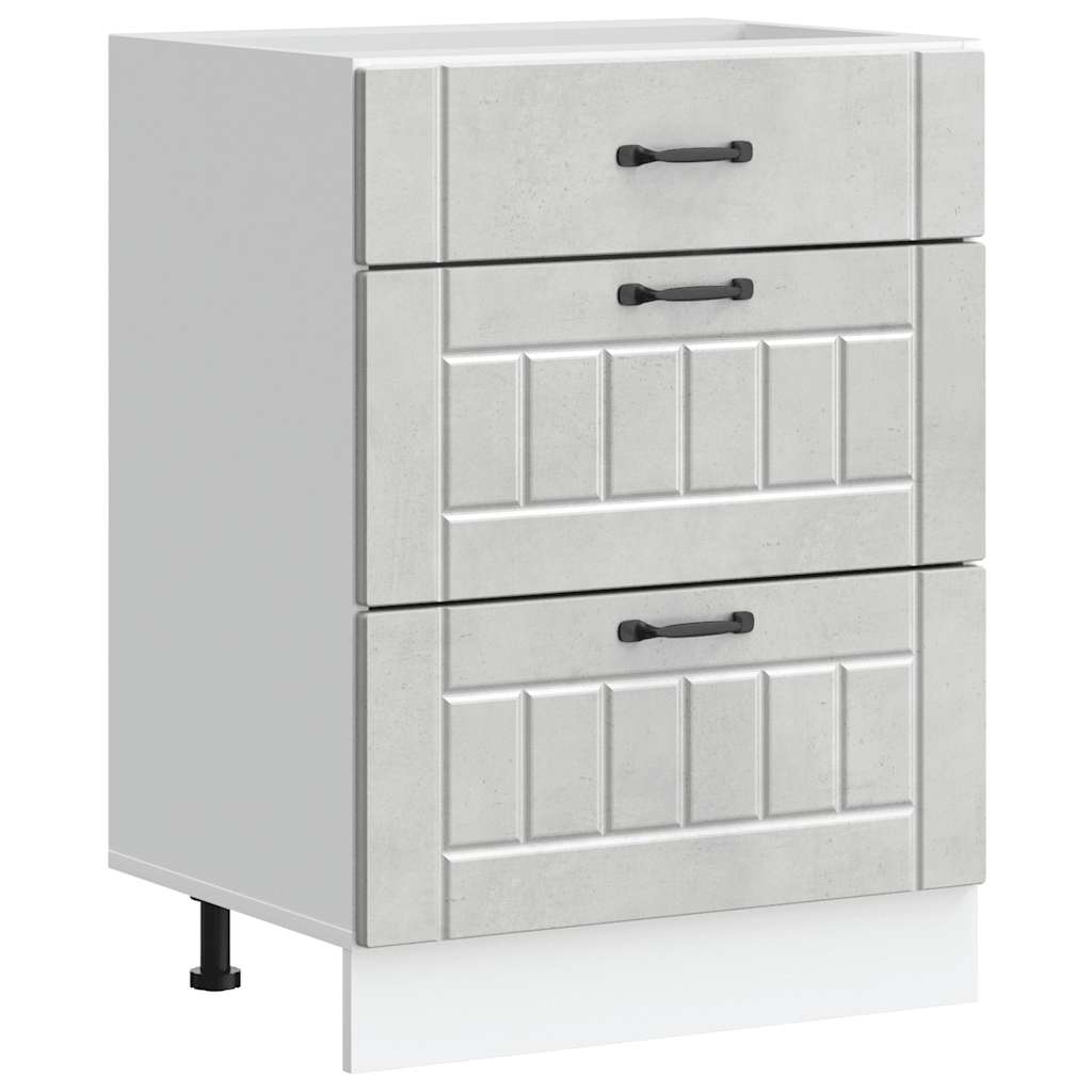 vidaXL Kitchen Base Cabinet Lucca Concrete Grey Engineered Wood