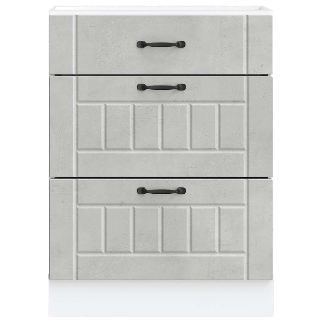 vidaXL Kitchen Base Cabinet Lucca Concrete Grey Engineered Wood