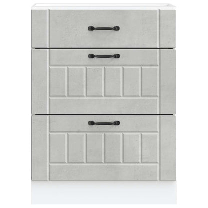 vidaXL Kitchen Base Cabinet Lucca Concrete Grey Engineered Wood