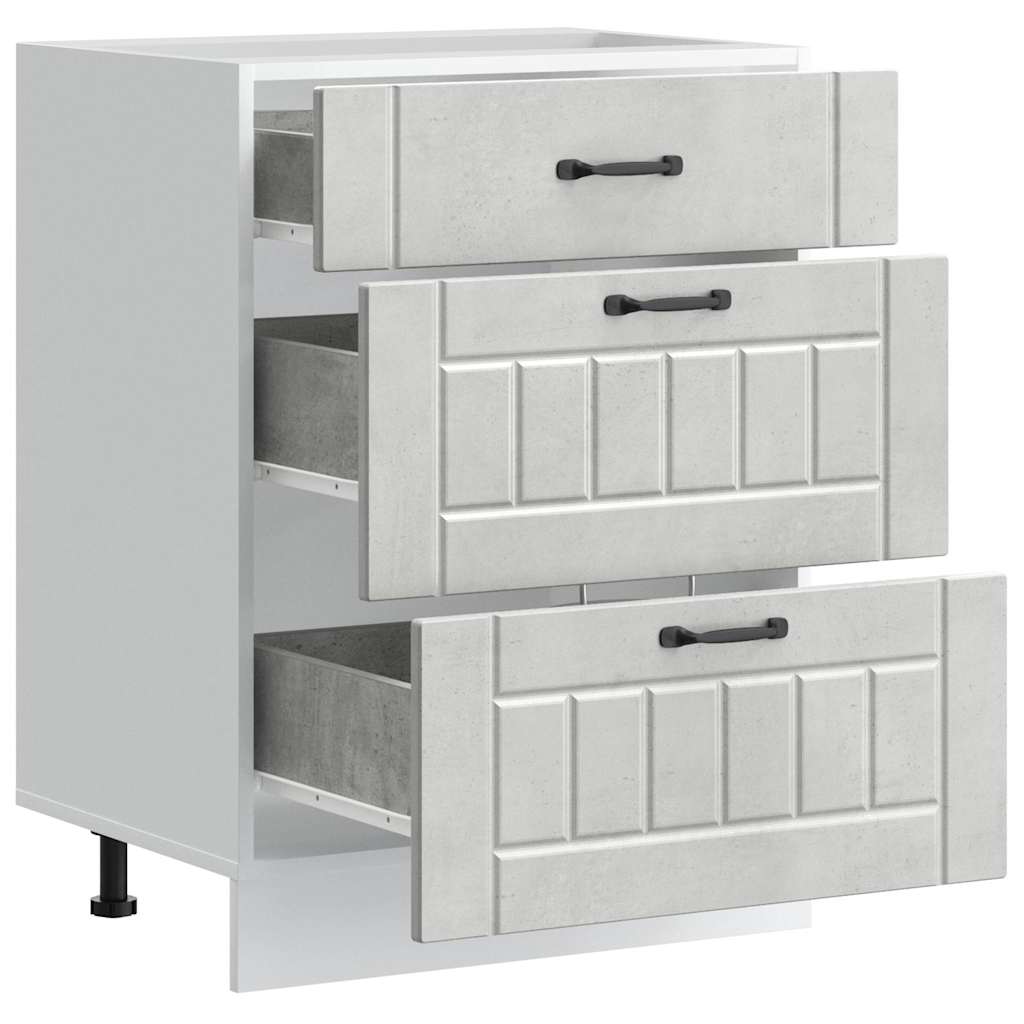 vidaXL Kitchen Base Cabinet Lucca Concrete Grey Engineered Wood