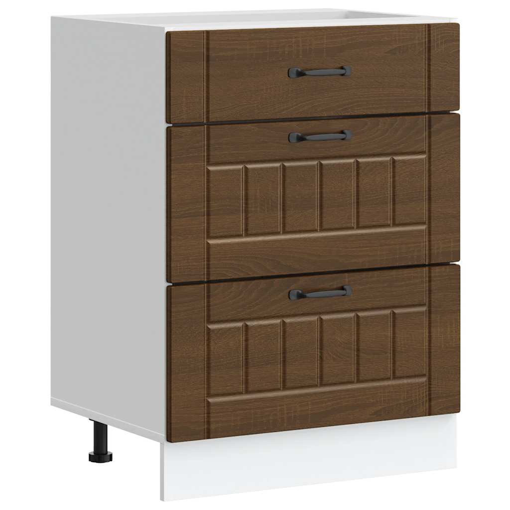 vidaXL Kitchen Base Cabinet "Lucca" Brown Oak Engineered Wood