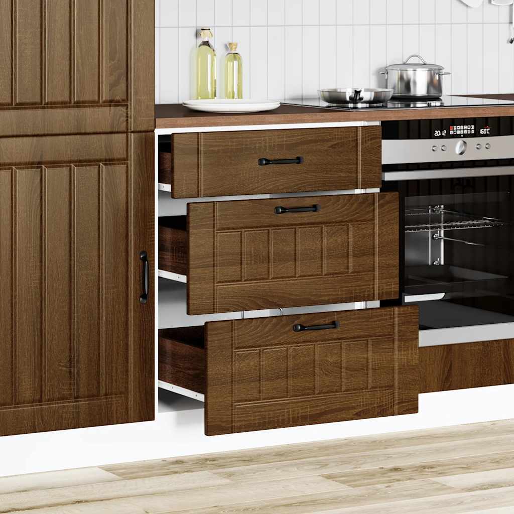 vidaXL Kitchen Base Cabinet "Lucca" Brown Oak Engineered Wood