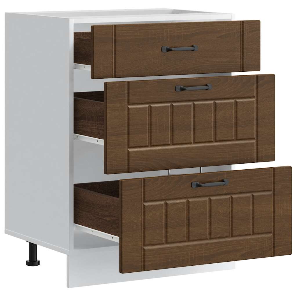 vidaXL Kitchen Base Cabinet "Lucca" Brown Oak Engineered Wood