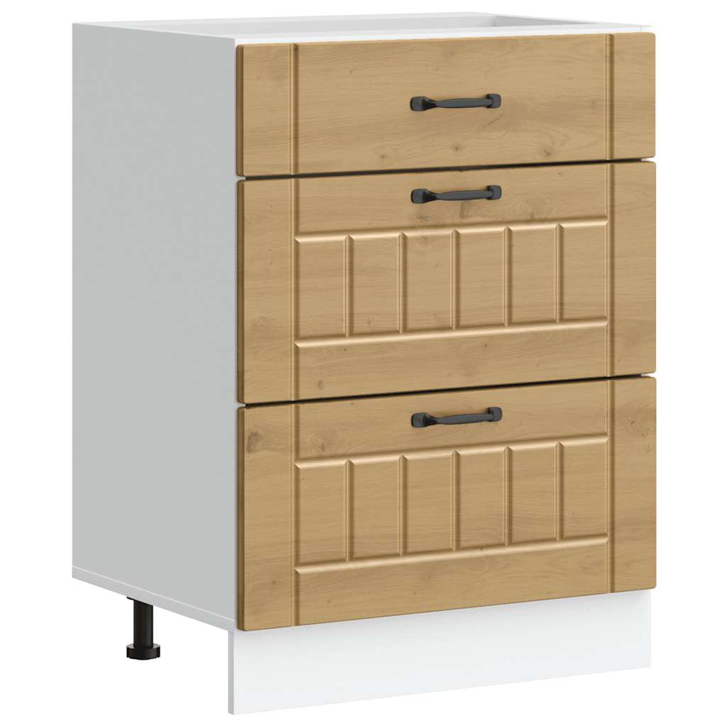 vidaXL Kitchen Base Cabinet Lucca Artisan Oak Engineered Wood