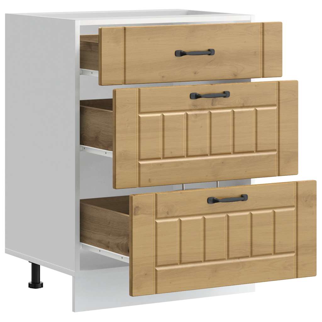 vidaXL Kitchen Base Cabinet Lucca Artisan Oak Engineered Wood