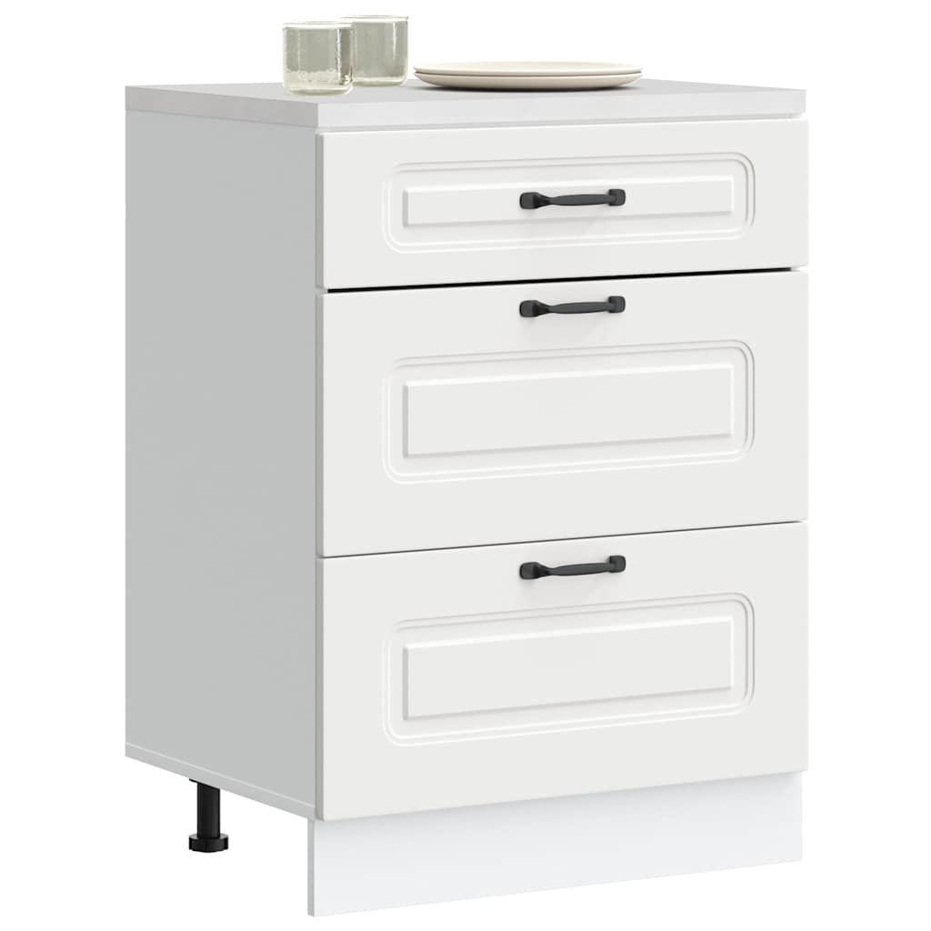 vidaXL Kitchen Base Cabinet "Kalmar" White Engineered Wood
