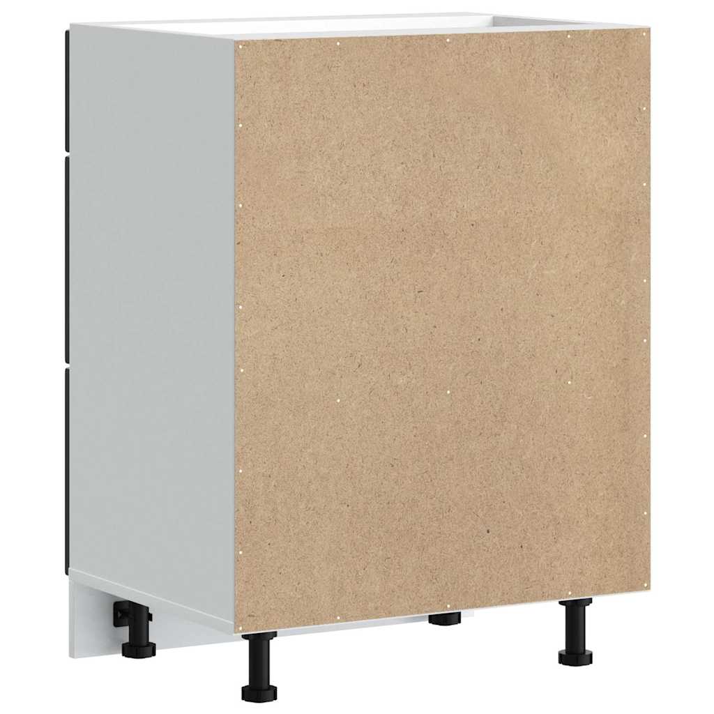 vidaXL Kitchen Base Cabinet "Kalmar" Black Engineered Wood