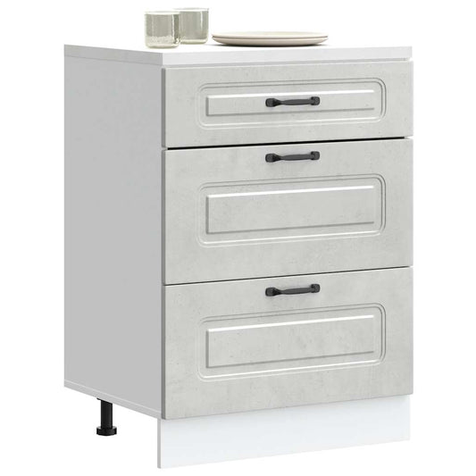 vidaXL Kitchen Base Cabinet Kalmar Concrete Grey Engineered Wood