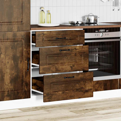 vidaXL Kitchen Base Cabinet Kalmar Smoked Oak Engineered Wood