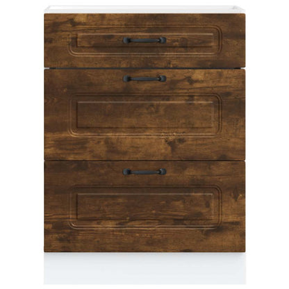 vidaXL Kitchen Base Cabinet Kalmar Smoked Oak Engineered Wood