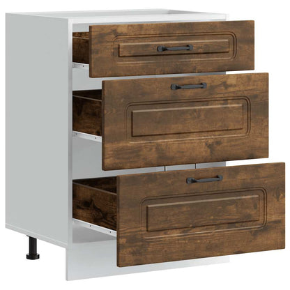 vidaXL Kitchen Base Cabinet Kalmar Smoked Oak Engineered Wood