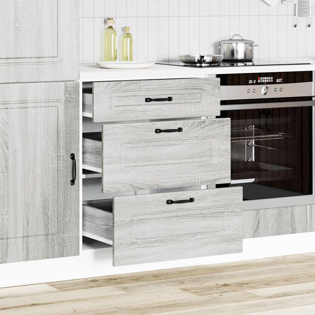 vidaXL Kitchen Base Cabinet Kalmar Grey Sonoma Engineered Wood