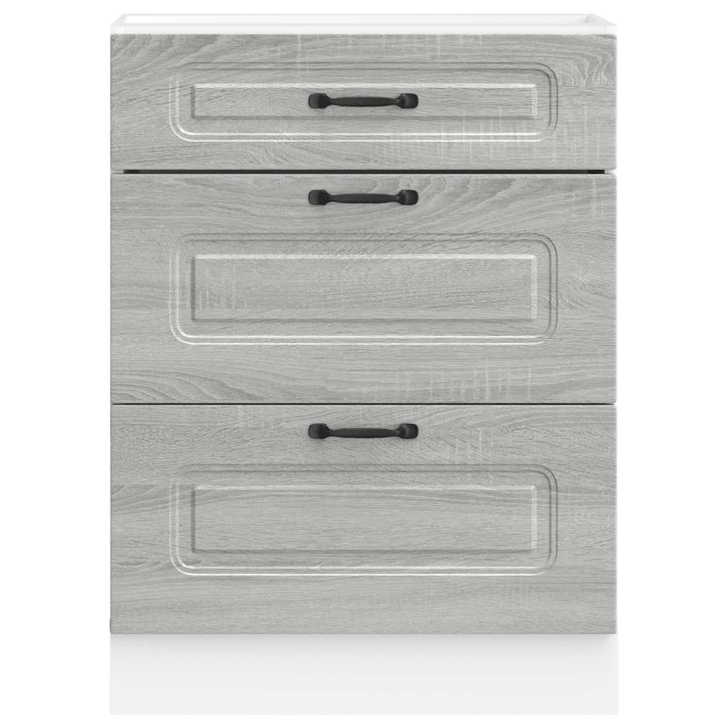 vidaXL Kitchen Base Cabinet Kalmar Grey Sonoma Engineered Wood