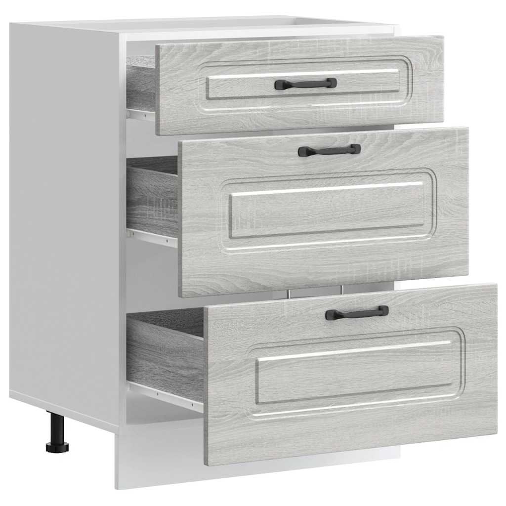 vidaXL Kitchen Base Cabinet Kalmar Grey Sonoma Engineered Wood