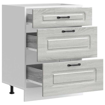 vidaXL Kitchen Base Cabinet Kalmar Grey Sonoma Engineered Wood