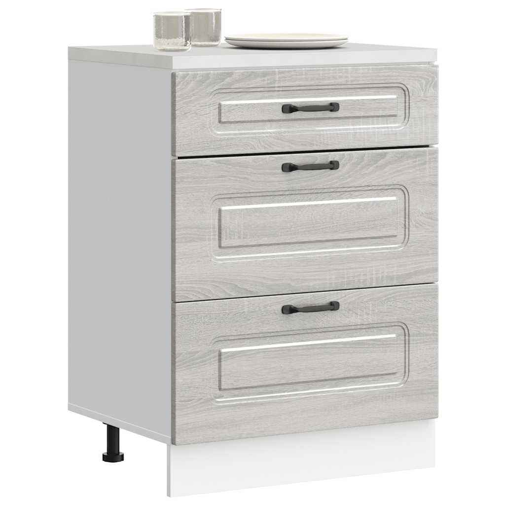 vidaXL Kitchen Base Cabinet Kalmar Grey Sonoma Engineered Wood
