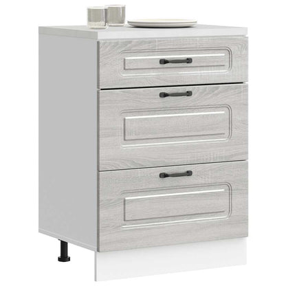 vidaXL Kitchen Base Cabinet Kalmar Grey Sonoma Engineered Wood