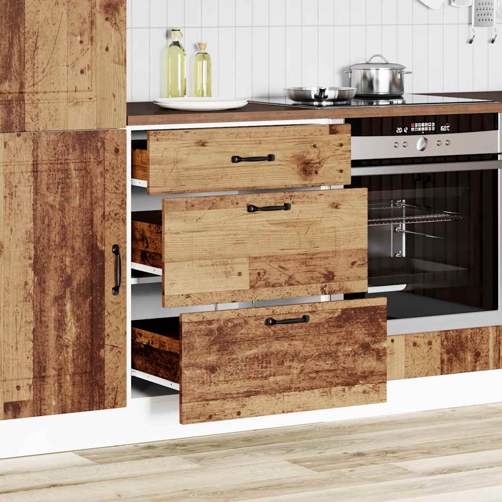 vidaXL Kitchen Base Cabinet "Kalmar" Old Wood Engineered Wood