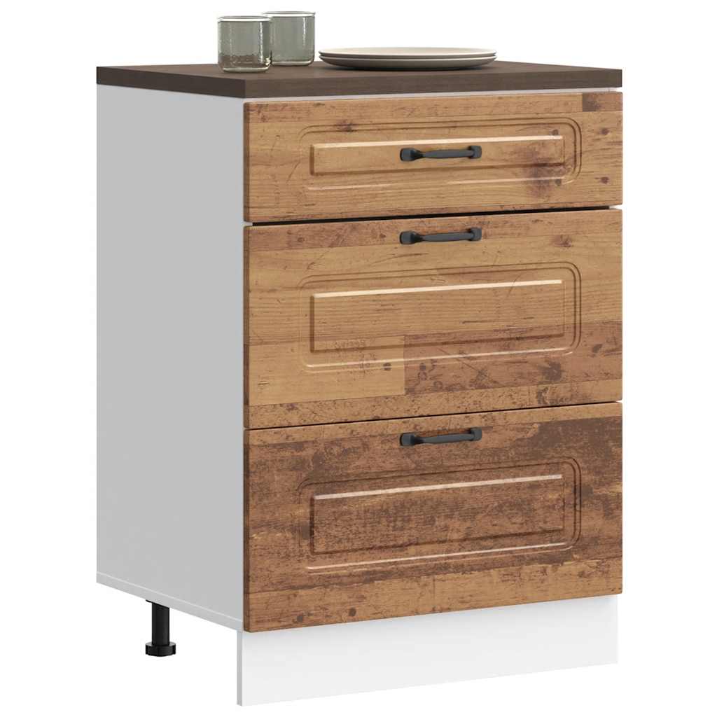 vidaXL Kitchen Base Cabinet "Kalmar" Old Wood Engineered Wood