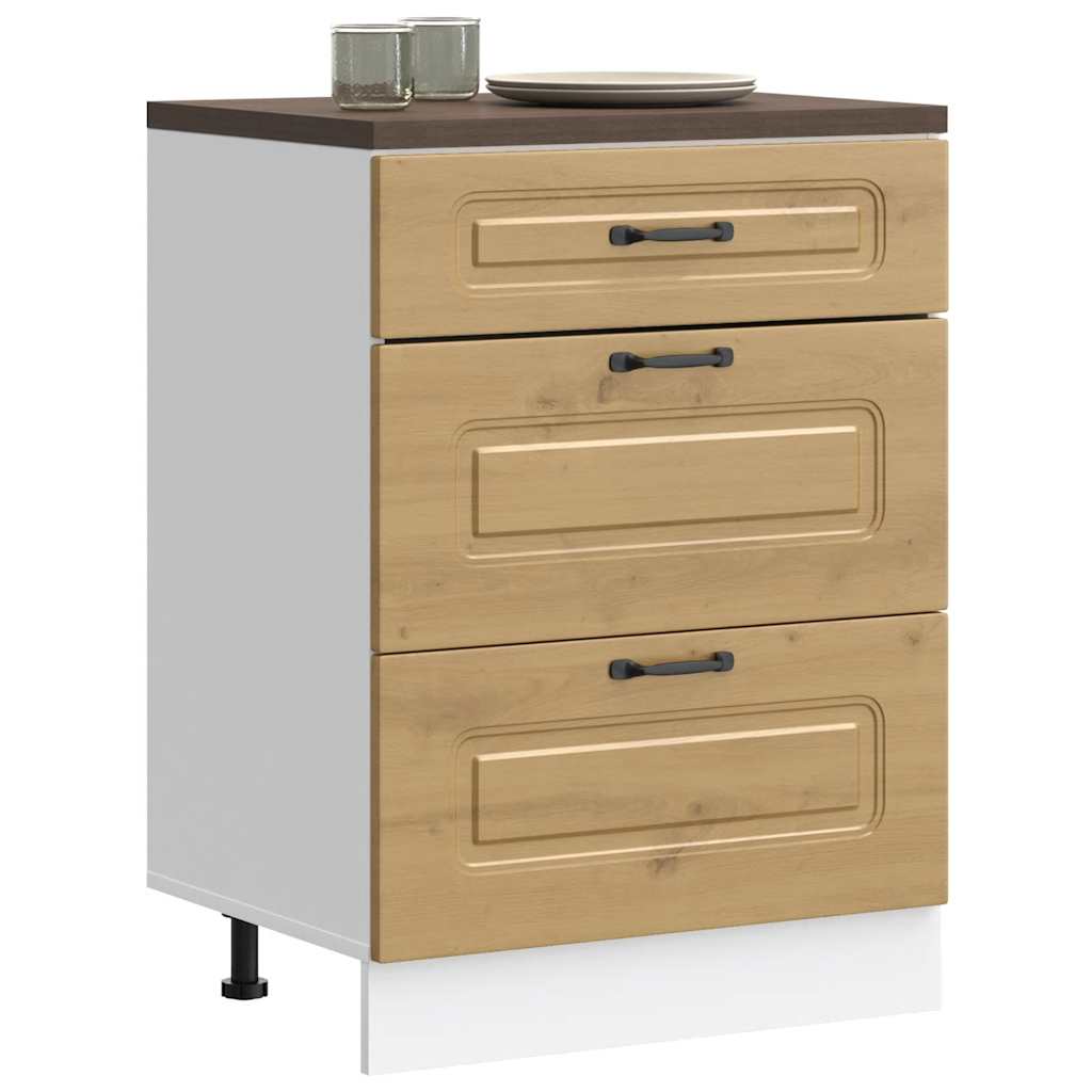 vidaXL Kitchen Base Cabinet "Kalmar" Artisan Oak Engineered Wood