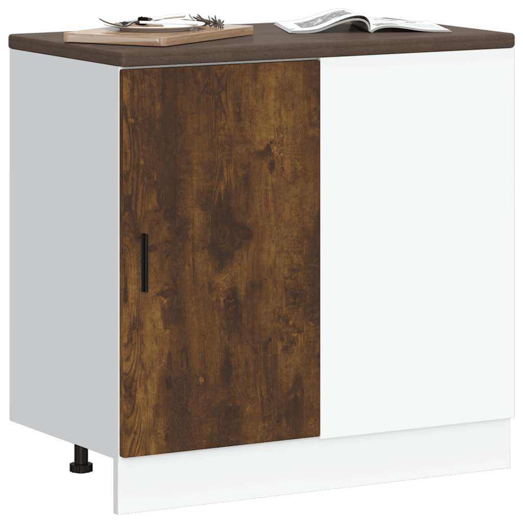 vidaXL Kitchen Base Cabinet "Lyon" Smoked Oak Engineered Wood
