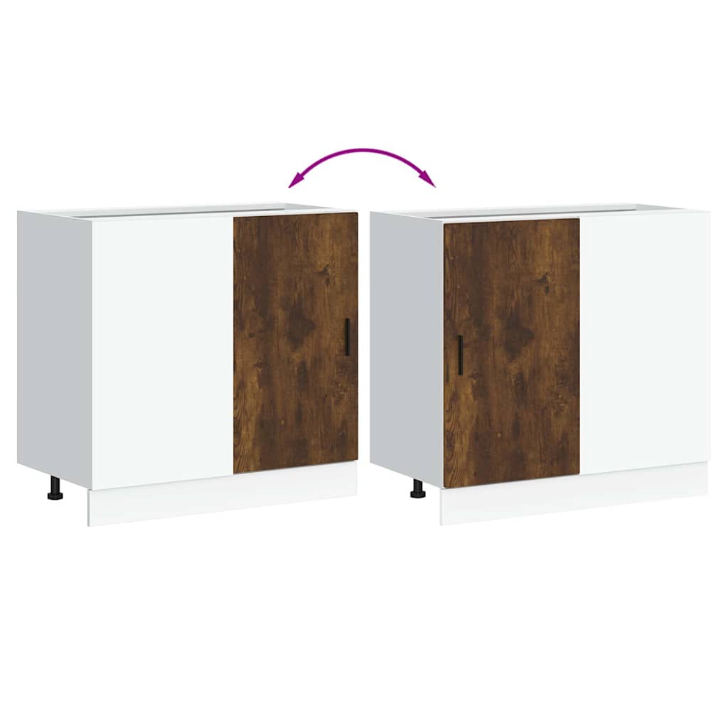 vidaXL Kitchen Base Cabinet "Lyon" Smoked Oak Engineered Wood