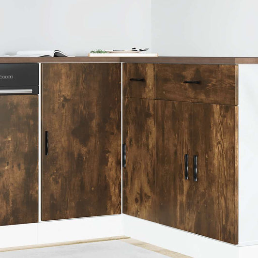 vidaXL Kitchen Base Cabinet "Lyon" Smoked Oak Engineered Wood