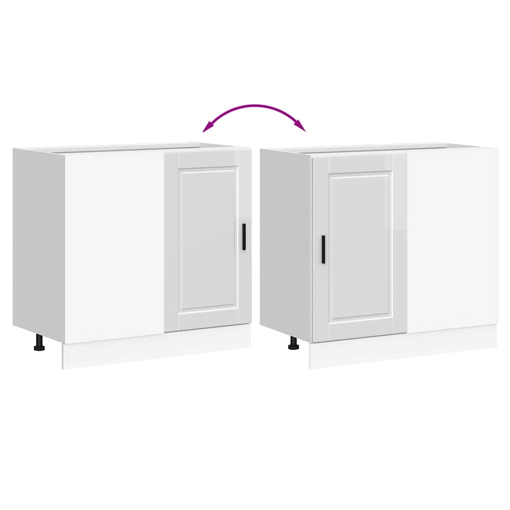 vidaXL Kitchen Base Cabinet "Porto" High Gloss White Engineered Wood