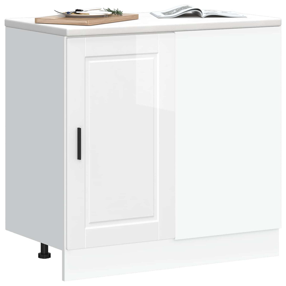 vidaXL Kitchen Base Cabinet "Porto" High Gloss White Engineered Wood