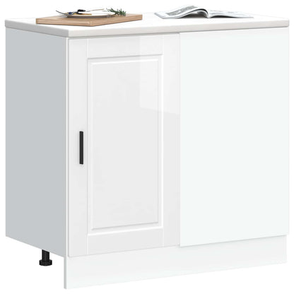 vidaXL Kitchen Base Cabinet "Porto" High Gloss White Engineered Wood