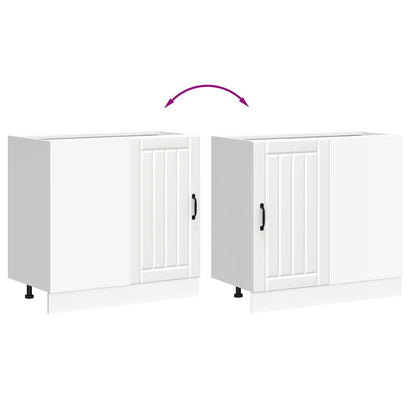 vidaXL Kitchen Base Cabinet Lucca White Engineered Wood