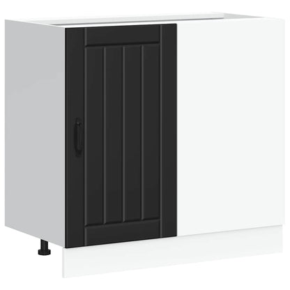 vidaXL Kitchen Base Cabinet "Lucca" Black Engineered Wood