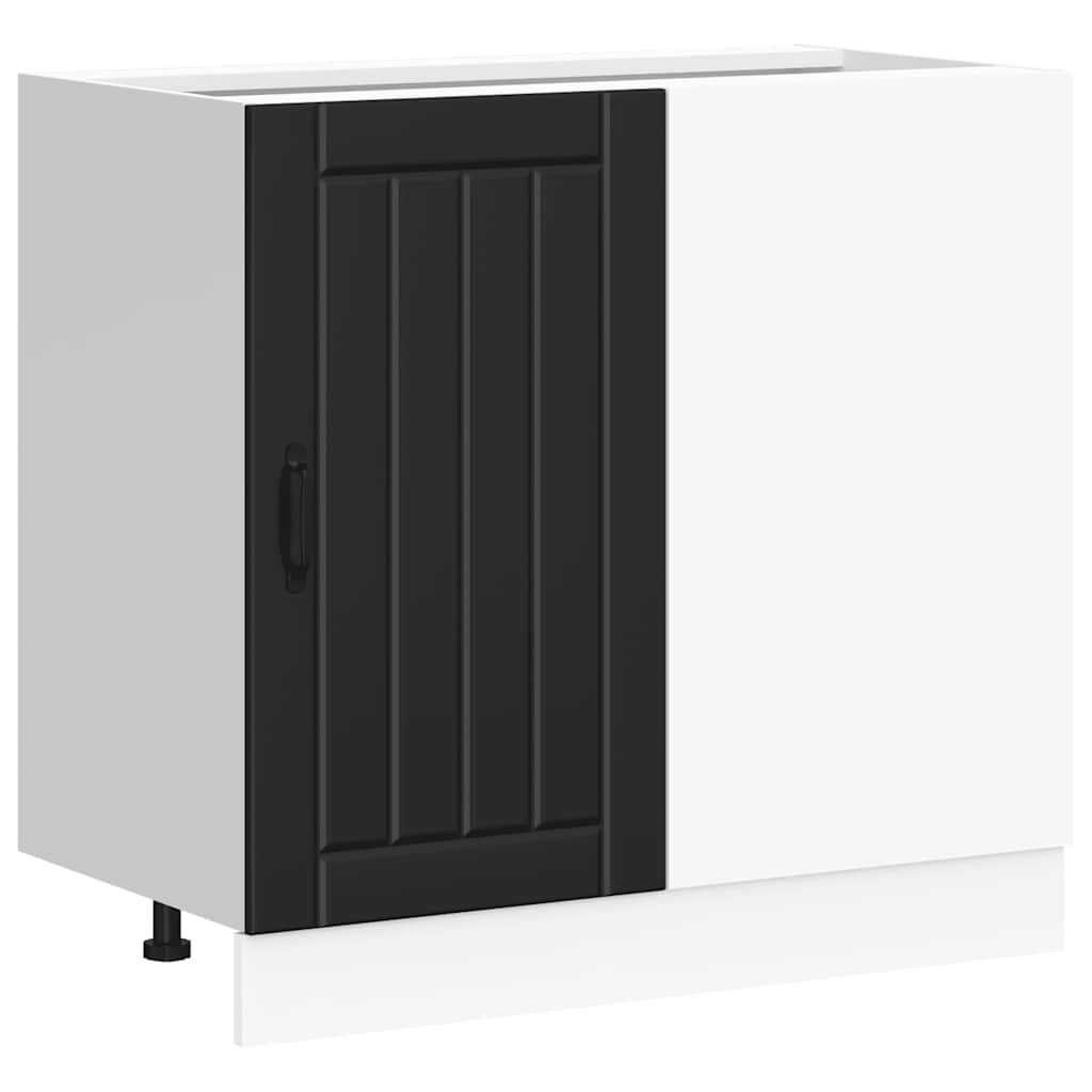 vidaXL Kitchen Base Cabinet "Lucca" Black Engineered Wood