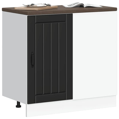 vidaXL Kitchen Base Cabinet "Lucca" Black Engineered Wood