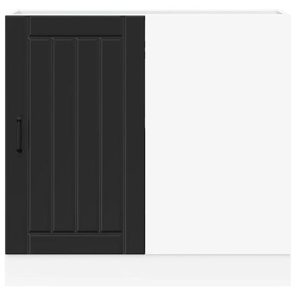 vidaXL Kitchen Base Cabinet "Lucca" Black Engineered Wood