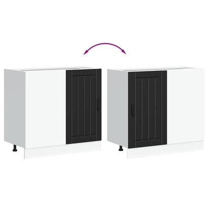 vidaXL Kitchen Base Cabinet "Lucca" Black Engineered Wood