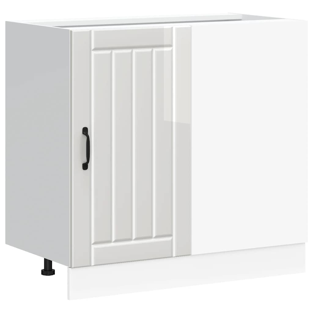 vidaXL Kitchen Base Cabinet "Lucca" High Gloss White Engineered Wood