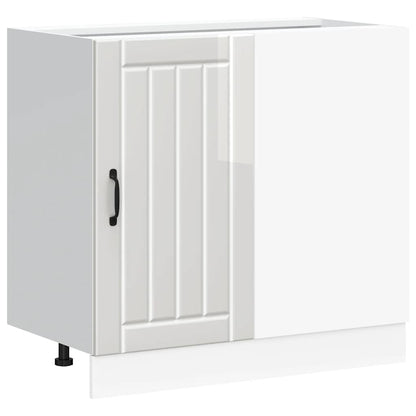vidaXL Kitchen Base Cabinet "Lucca" High Gloss White Engineered Wood